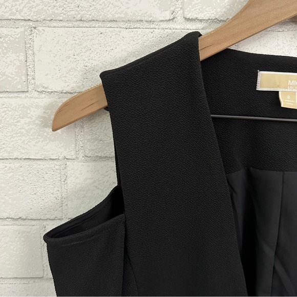 MICHAEL Michael Kors Black Cold Shoulder Single Button Jacket Blazer - Picture 5 of 12